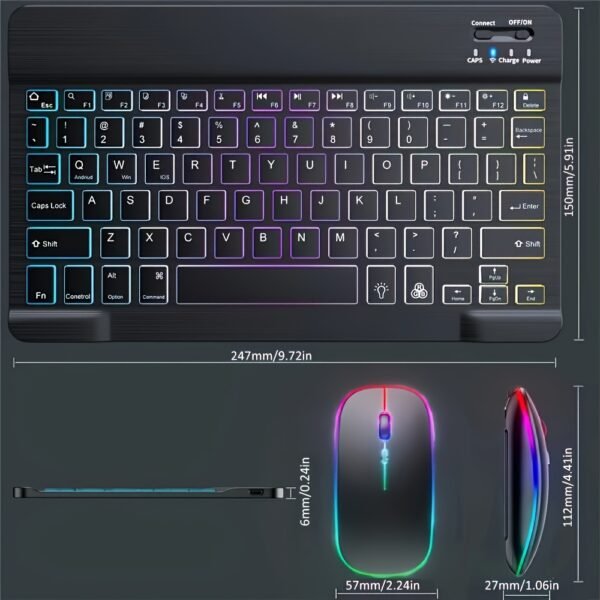 2025 Ultra-Thin Wireless Keyboard & Mouse Set – Rechargeable, Multi-Color, Portable for Phones & Tablets - Image 7