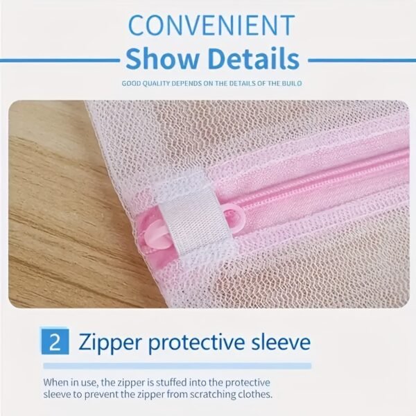 Laundry Mesh Bags 4-Pack, Durable Zippered Wash Bags for Protecting Clothes and Delicateshe Washing Machine, Laundry Bags - Image 7