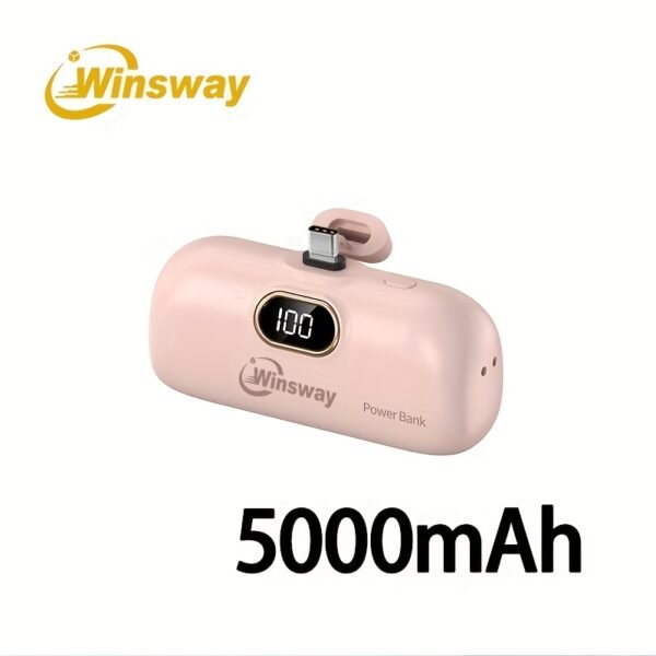 WINSWAY Mini 5000mAh Power Bank, USB-C, Universal for iPhone/Android - Image 8